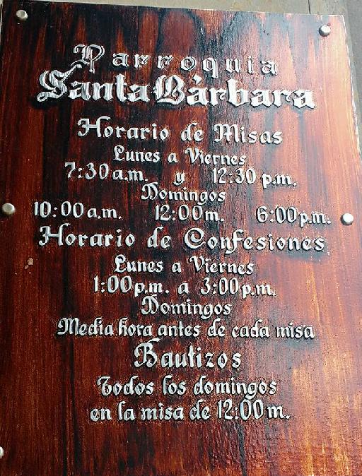 Horario de misas.